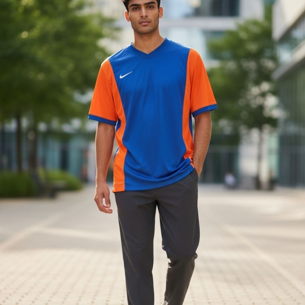 Nike NWT Men's Blue and Orange Shirt